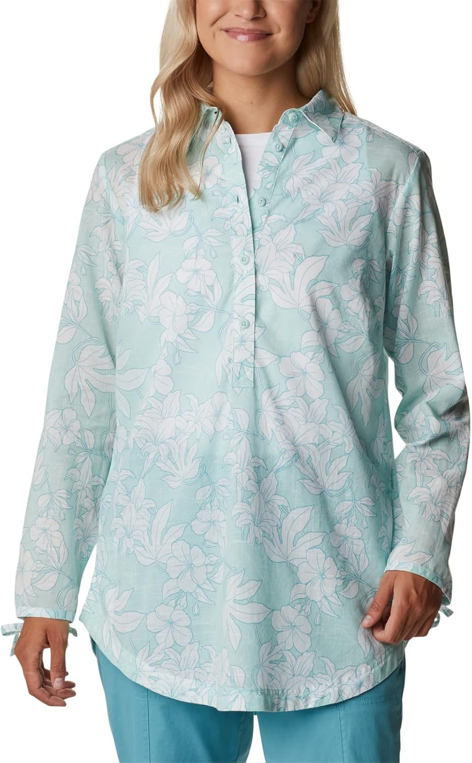 Columbia Damen Tunic Camp Henry II Tunika XS Icy Morn Lakeshore Floral, XS Icy Morn Lakeshore Floral