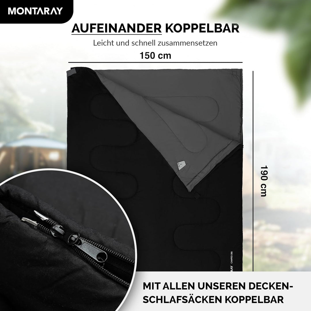Deckenschlafsack 100% Baumwolle bis -3°C INKL. Kissen - Outdoor Winter-Schlafsack & Sommer-Schlafsac