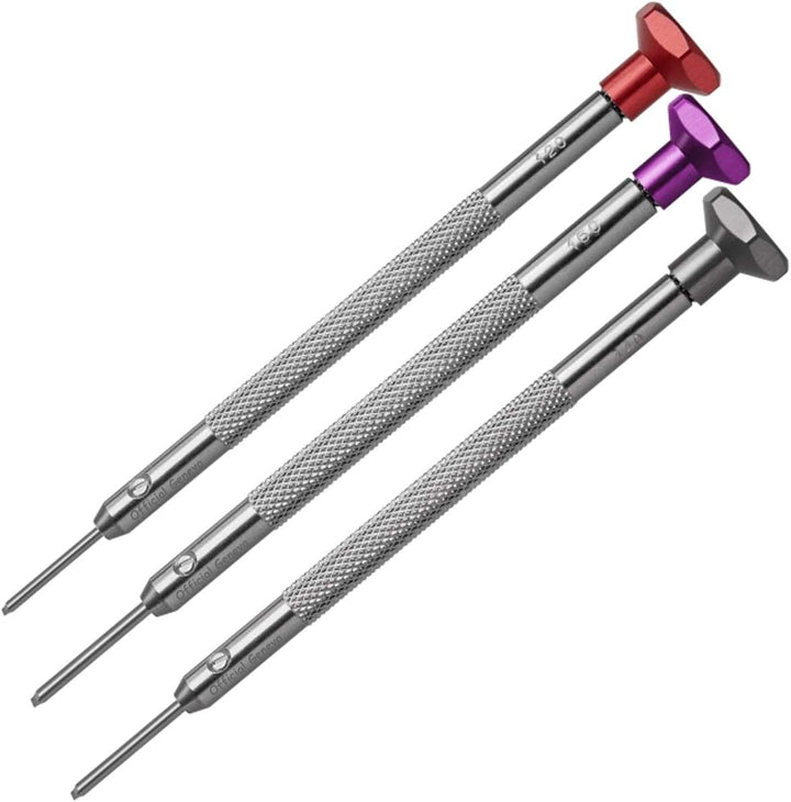 3 Uhrmacherschraubendreher mit T-Schliff Klingen Swiss Made von BULLONGÈ - Schraubendreher für Uhrma