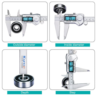 Kynup Digitaler Messschieber, 300mm Messschieber aus Edelstahl, spritzwassergeschütztes IP54-Design,