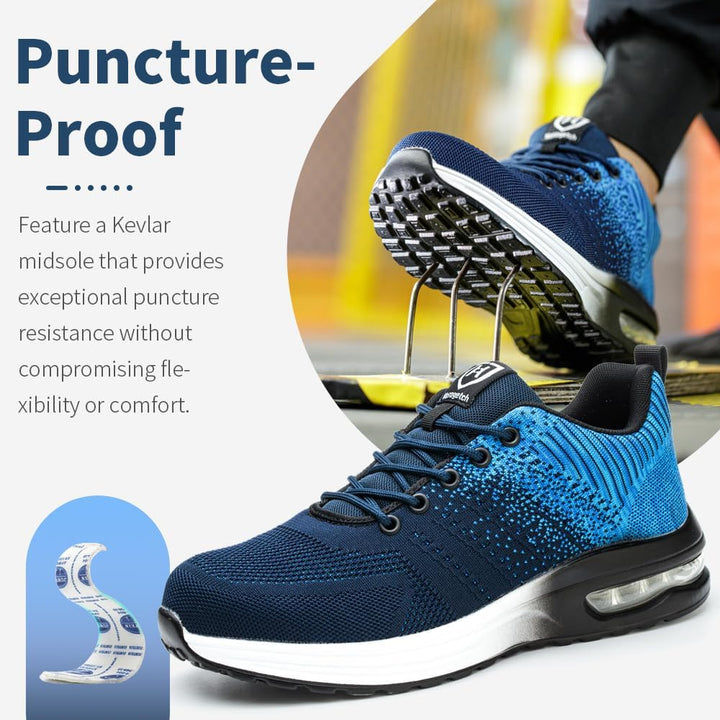 Nasogetch Sicherheitsschuhe Damen Herren Stahlkappenschuhe Arbeitsschuhe Sportlich Atmungsaktiv 37 E