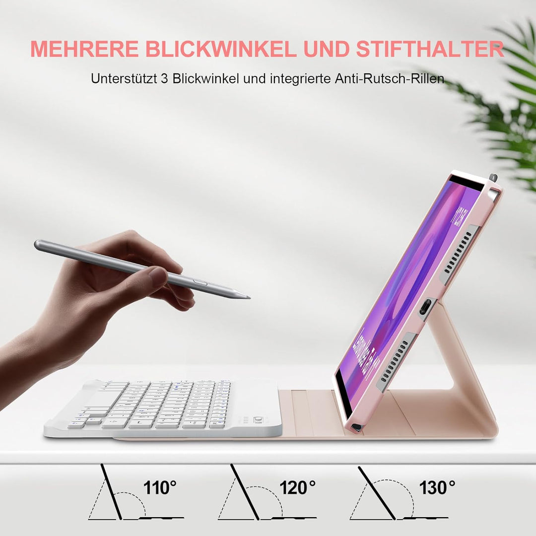 IVEOPPE Hülle mit Tastatur für Lenovo Idea Tab 11" 2025, Bluetooth Abnehmbare Magnetisch QWERTZ Tast