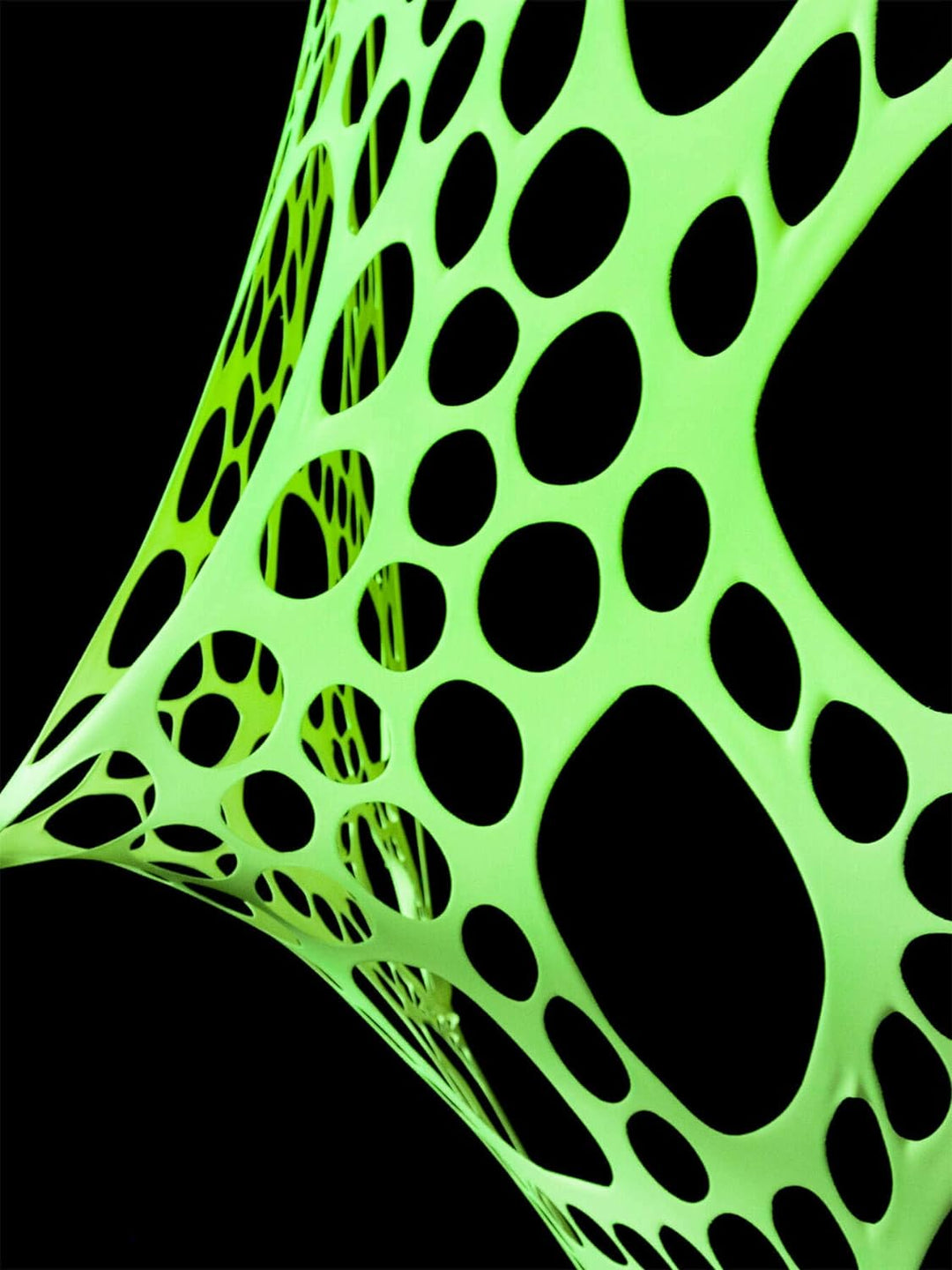 PSYWORK Schwarzlicht Segel Spandex Neon Spiderweb Gelb, 3x3m, Gelb