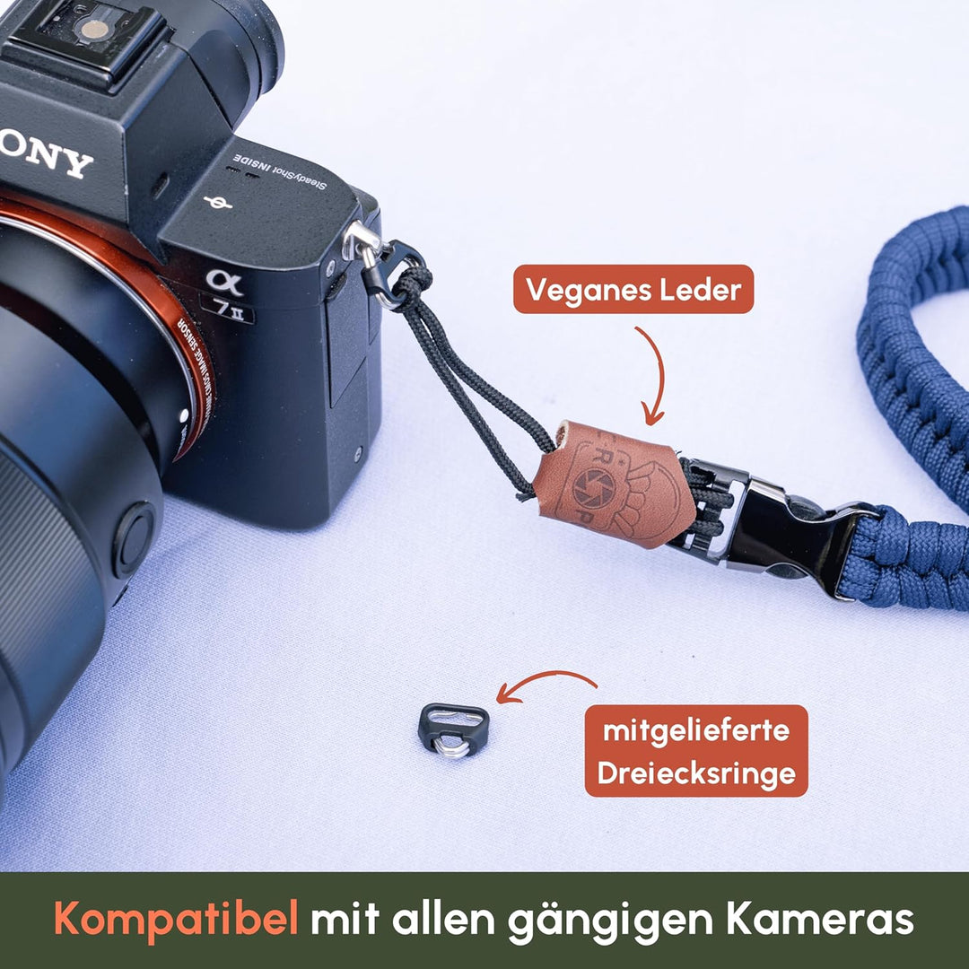 C-Rope Kamera Handschlaufe The Claw aus handgeflochtenem Paracord. Kameragurt mit Schnellverschluss-