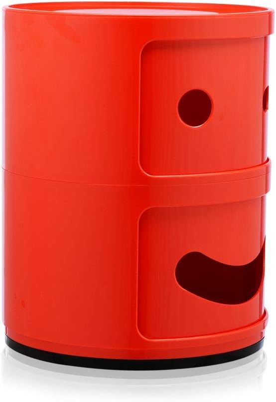Kartell Componibili Container zwinkernd, Kunststoff, Rot, 32 x 32 x 40 cm 2-fächer Smile Rot Zwinker