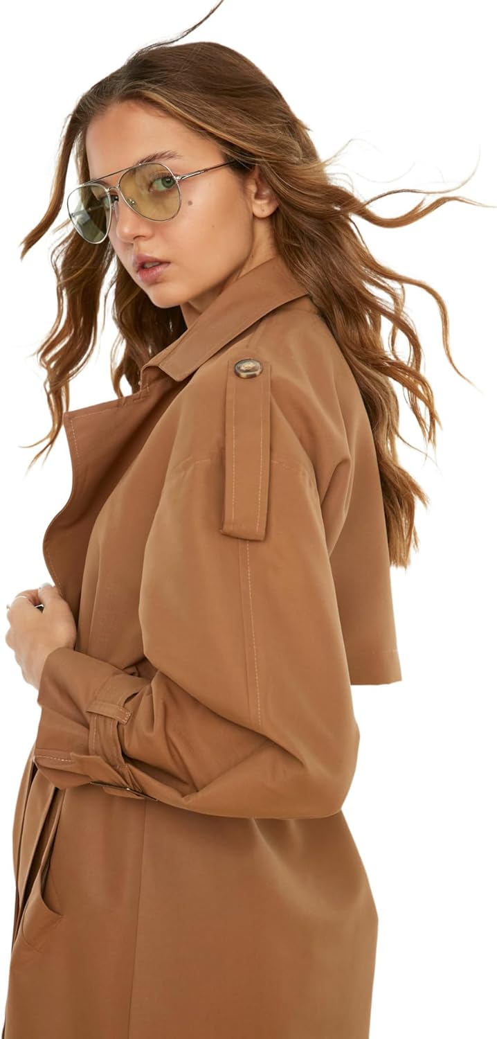 TRENDYOL Trench Coat - Brown - Regular 32 Nerz, 32 Nerz