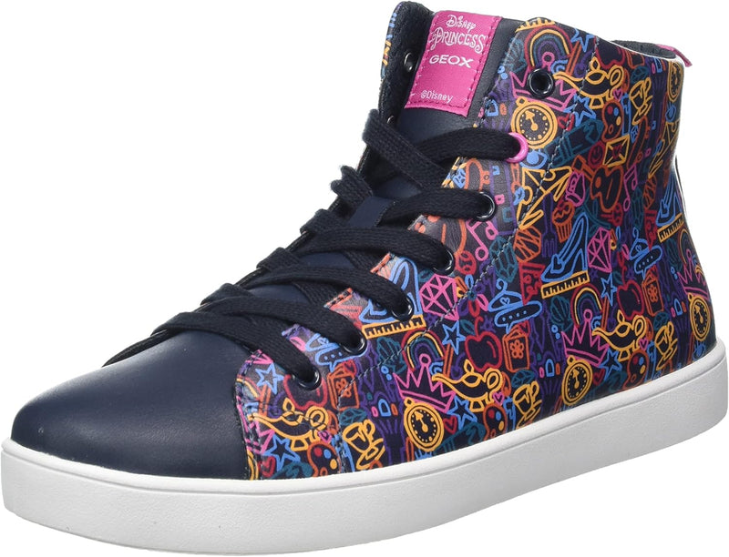 Geox Mädchen J Kathe Girl H Sneakers, Navy Fuchsia