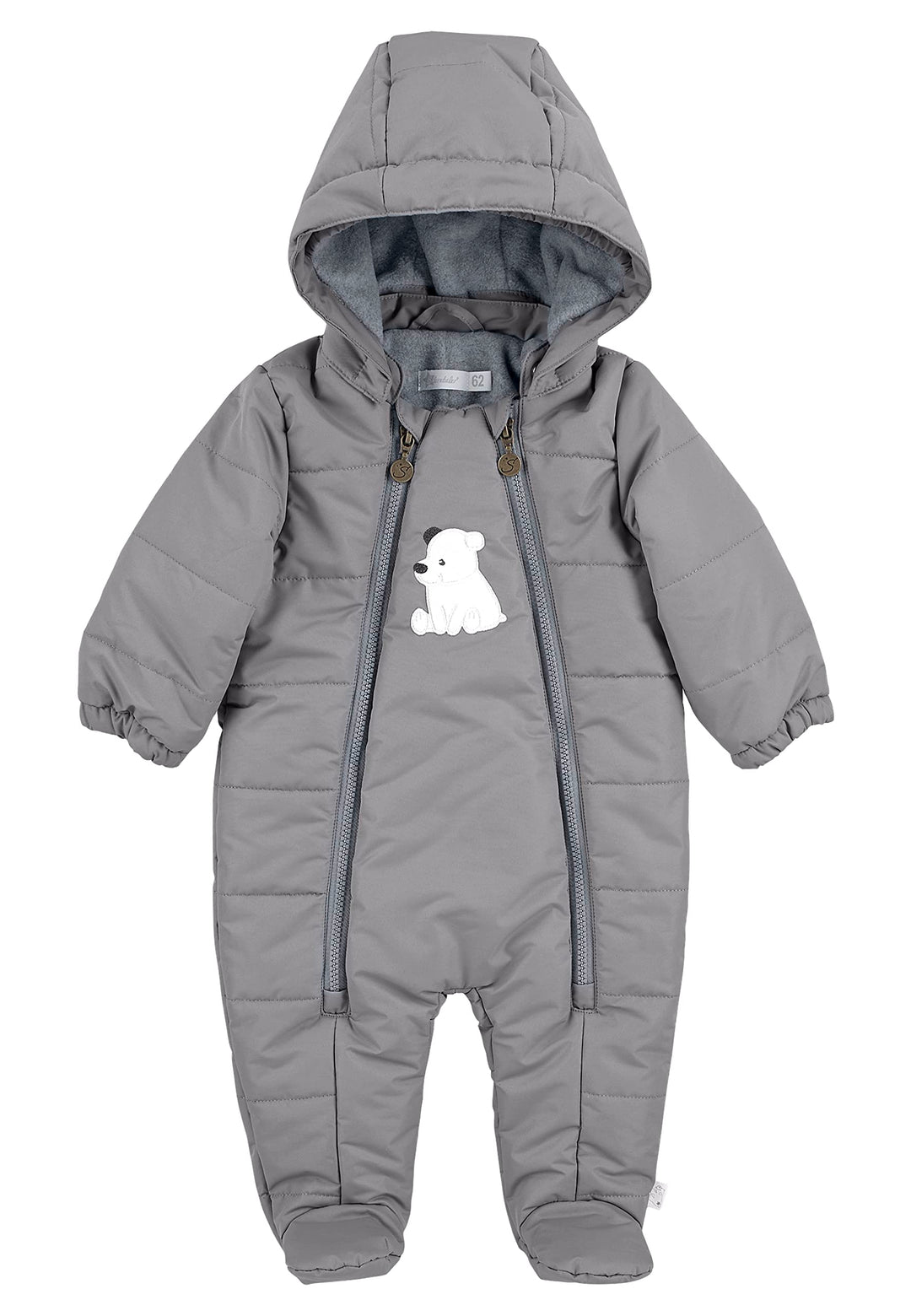 Sterntaler Unisex Kinder Overall Baby Overall gesteppt mit Kapuze Eisbär Elia 68 Rauchgrau, 68 Rauch