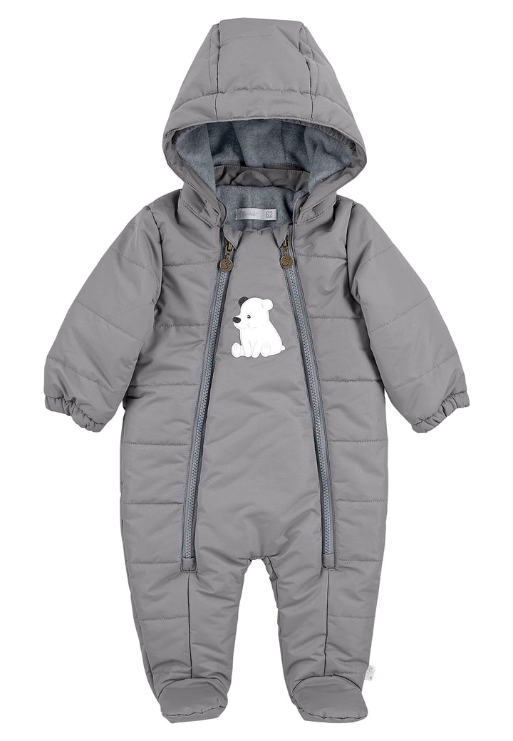 Sterntaler Unisex Kinder Overall Baby Overall gesteppt mit Kapuze Eisbär Elia 68 Rauchgrau, 68 Rauch