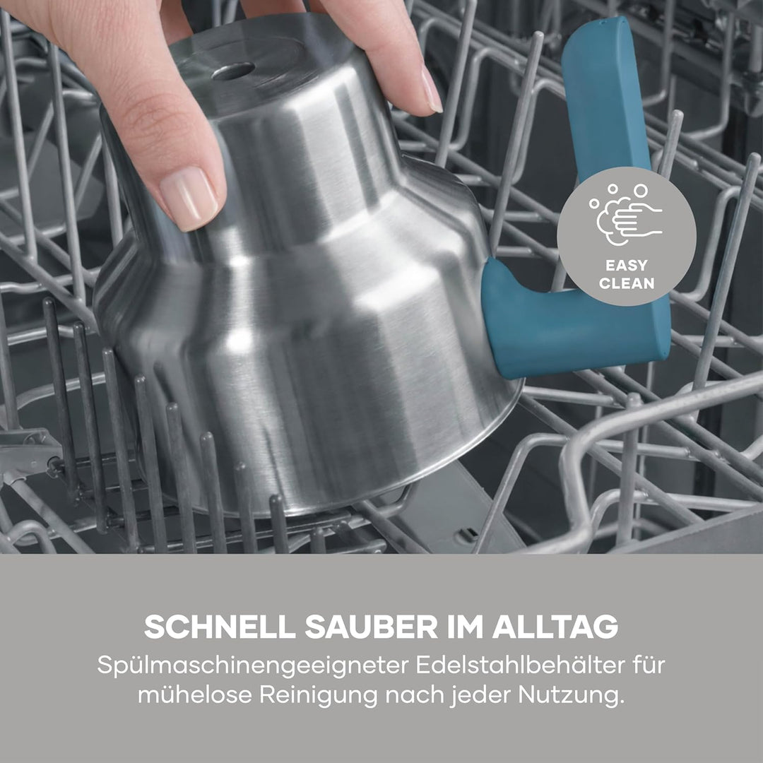 Severin Induktions-Milchaufschäumer, elektrischer Milchschäumer mit Edelstahlbehälter, kaltes und wa