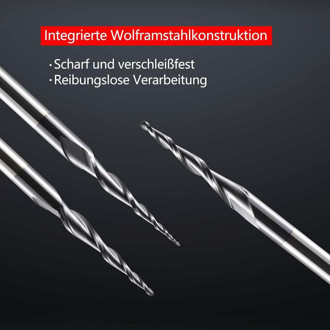 HOZLY Kugelkopffräser Konische CNC Fräser Kugelfräser 2 Stück, R0.5 Spiralnutfräser Bit 6mm Schaft 2