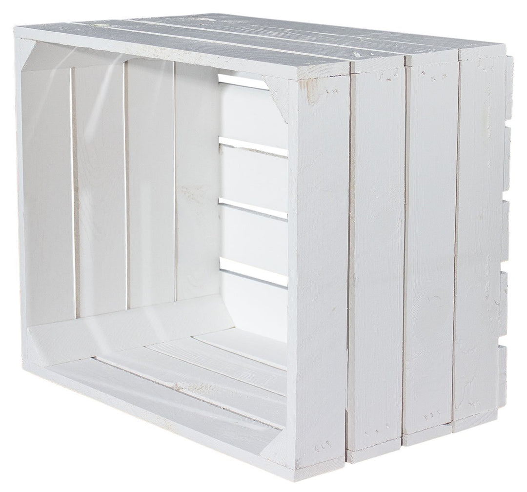moooble 6er Set Neue weisse/Weisse Obstkiste 50cm x 40cm x 30cm Holzkiste mittelgross Kiste Schuhbox