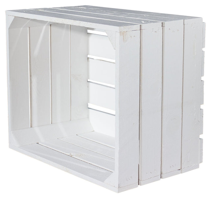 moooble 6er Set Neue weisse/Weisse Obstkiste 50cm x 40cm x 30cm Holzkiste mittelgross Kiste Schuhbox