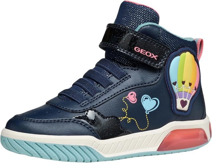 Geox Mädchen J Inek Girl Sneaker 24 EU Navy Watersea, 24 EU Navy Watersea