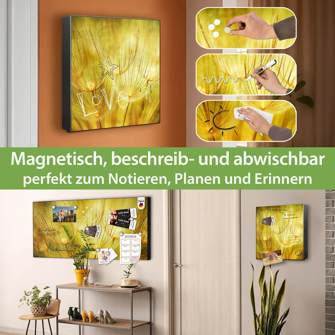 banjado Grosser Schlüsselkasten Metall - Schlüsselbox 30x30cm mit 32 Haken - Schlüsselkasten modern