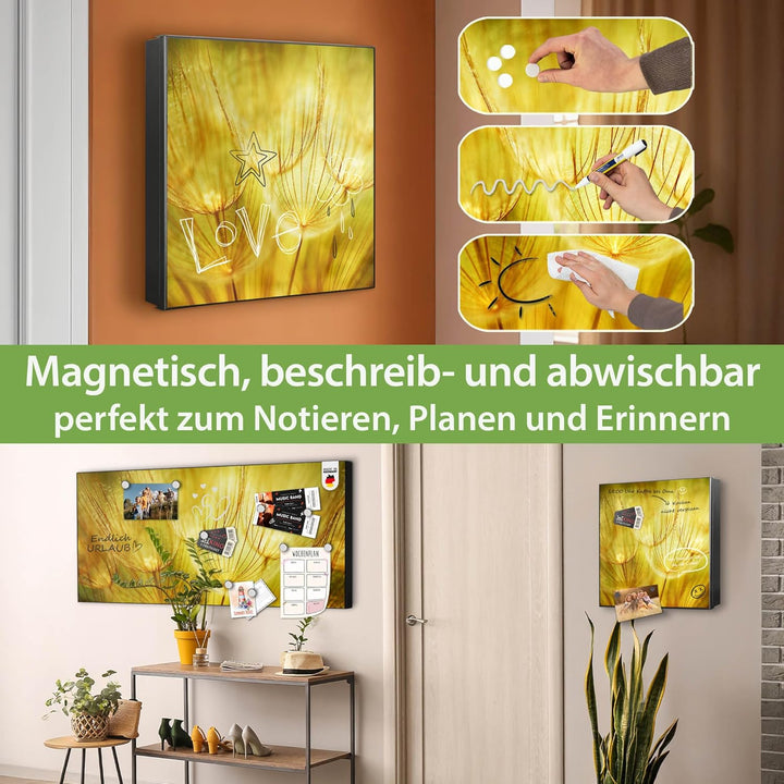 banjado Grosser Schlüsselkasten Metall - Schlüsselbox 30x30cm mit 32 Haken - Schlüsselkasten modern