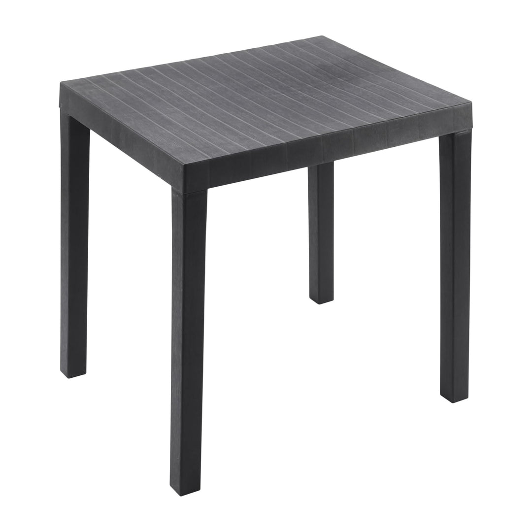 Spetebo Kunststoff Gartentisch rechteckig 78 x 65 cm - anthrazit - Campingtisch im klassischen Desig