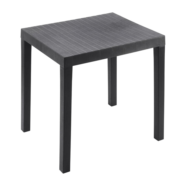 Spetebo Kunststoff Gartentisch rechteckig 78 x 65 cm - anthrazit - Campingtisch im klassischen Desig