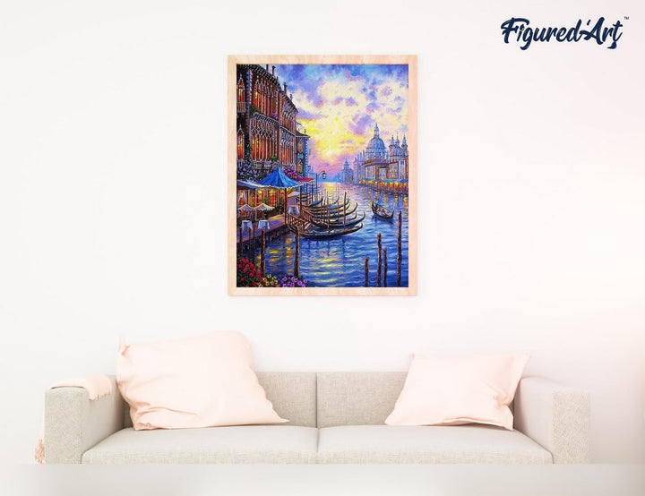 Figured'Art Malen Nach Zahlen Erwachsene Mit Rahmen Der Grosse Kanal in Venedig - Paint by Numbers B