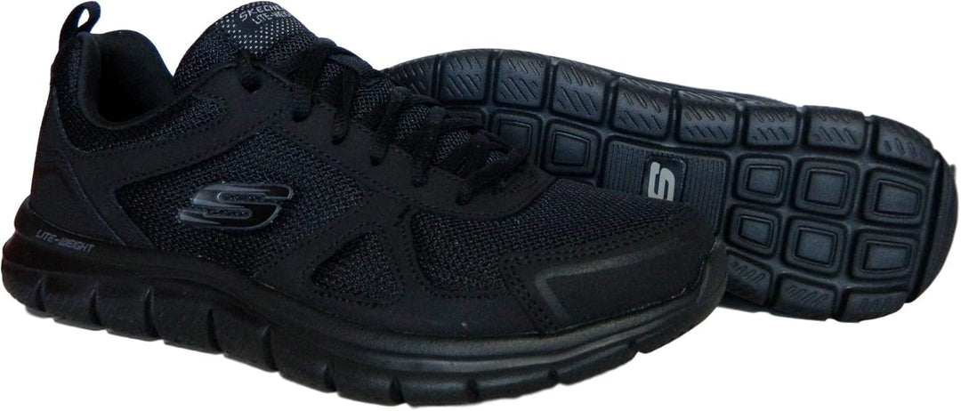 Skechers Herren Sneaker Sportschuhe 39 EU Black Leather Mesh Pu Red Trim, 39 EU Black Leather Mesh P
