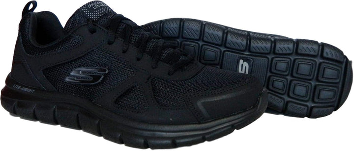Skechers Herren Sneaker Sportschuhe 39 EU Black Leather Mesh Pu Red Trim, 39 EU Black Leather Mesh P