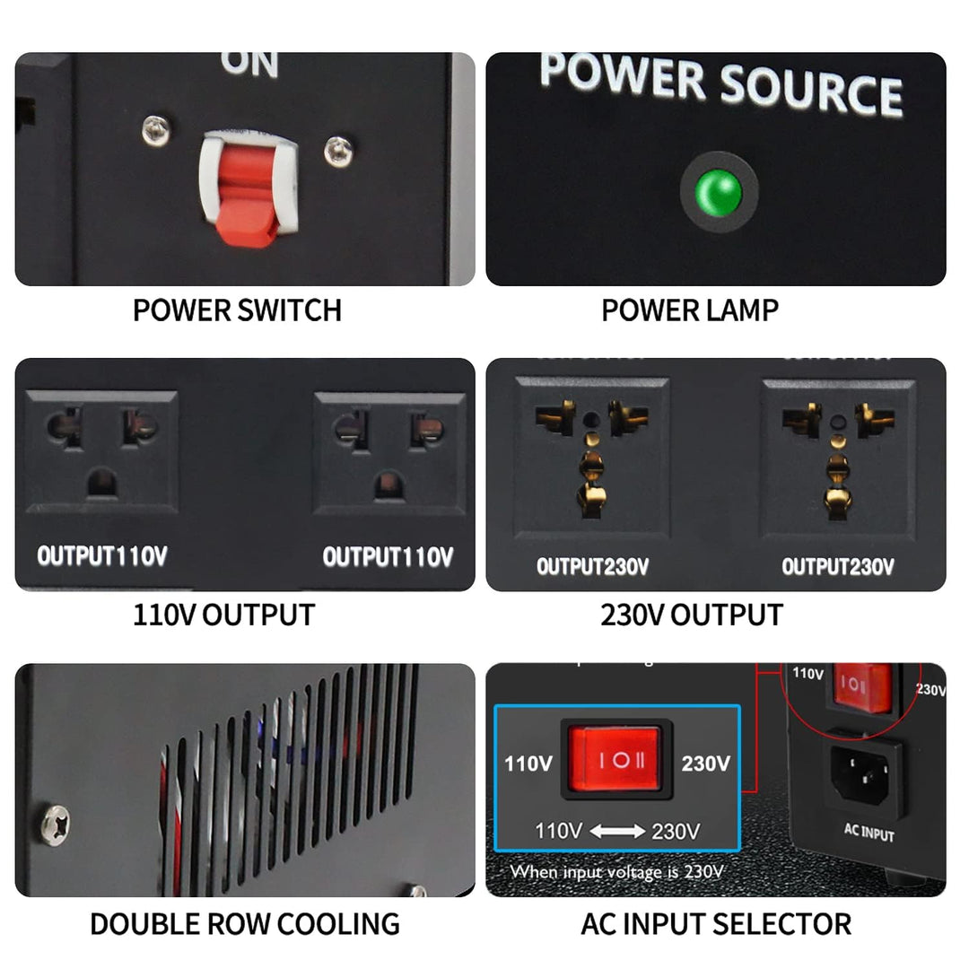 Yinleader 3000VA Spannungswandler Ringkern Transformator, Step up/step down Converter, 3000W Spannun