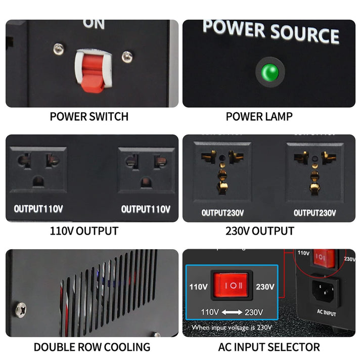 Yinleader 3000VA Spannungswandler Ringkern Transformator, Step up/step down Converter, 3000W Spannun