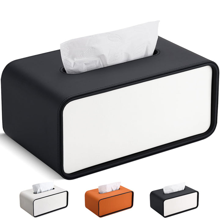 GORESE Taschentuchbox,Leder Rechteckige Kosmetiktücherbox Papiertaschentuchhalter Taschentuchspender