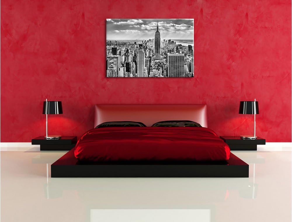Pixxprint Monocrome, New York, Manhattan, Format: 100x70 auf Leinwand, 100x70