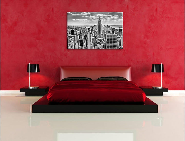 Pixxprint Monocrome, New York, Manhattan, Format: 100x70 auf Leinwand, 100x70