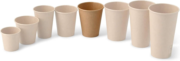 BIOZOYG 250 Stück 250 ml / 10 oz braune Pappbecher Ø 90 mm | umweltfreundlich, recycelbar &amp; ungeblei