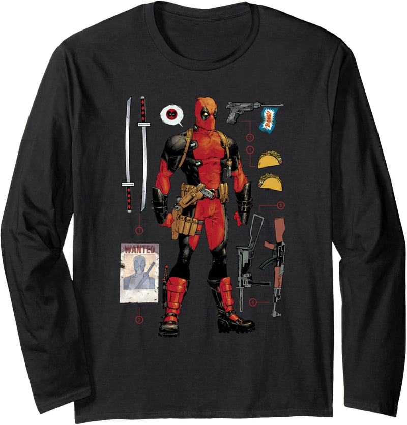 Marvel Deadpool Accessories Langarmshirt