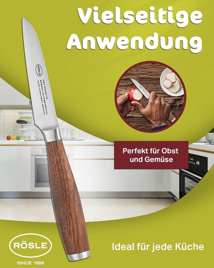 RÖSLE Gemüsemesser Masterclass, Hochwertiges Küchenmesser zum Zerkleinern von Obst und Gemüse, Made