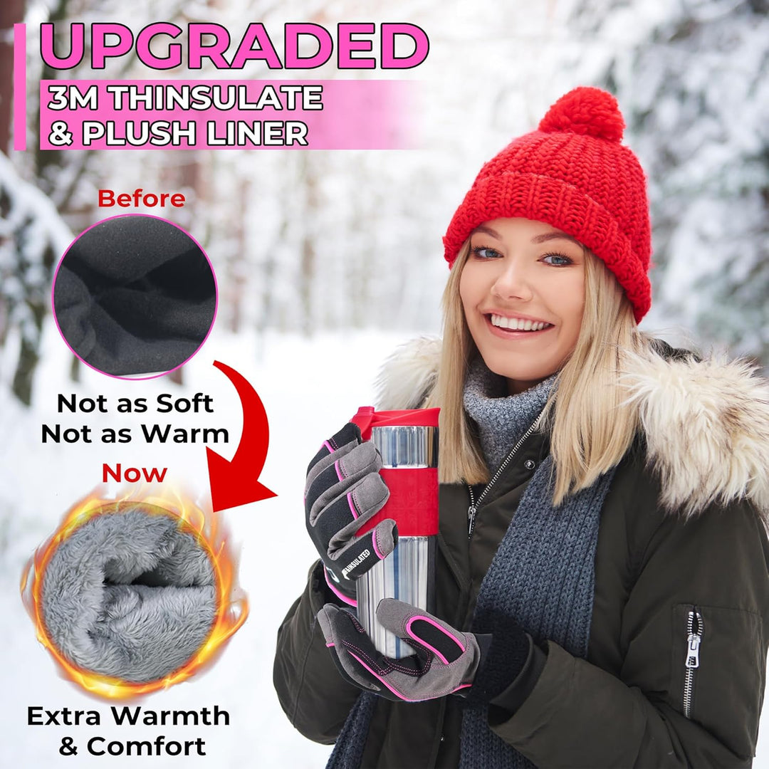 HLDD HANDLANDY wasserdichte Handschuhe für Herren, Winddichte Thermohandschuhe, Touchscreen Winterha