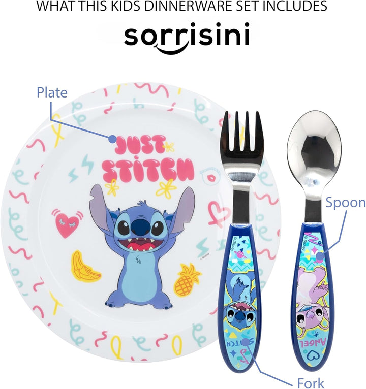 Kindergeschirr Lilo, Mehrwegteller, Kindergartenteller, Scoula, Teller, Besteck aus Edelstahl, Set P