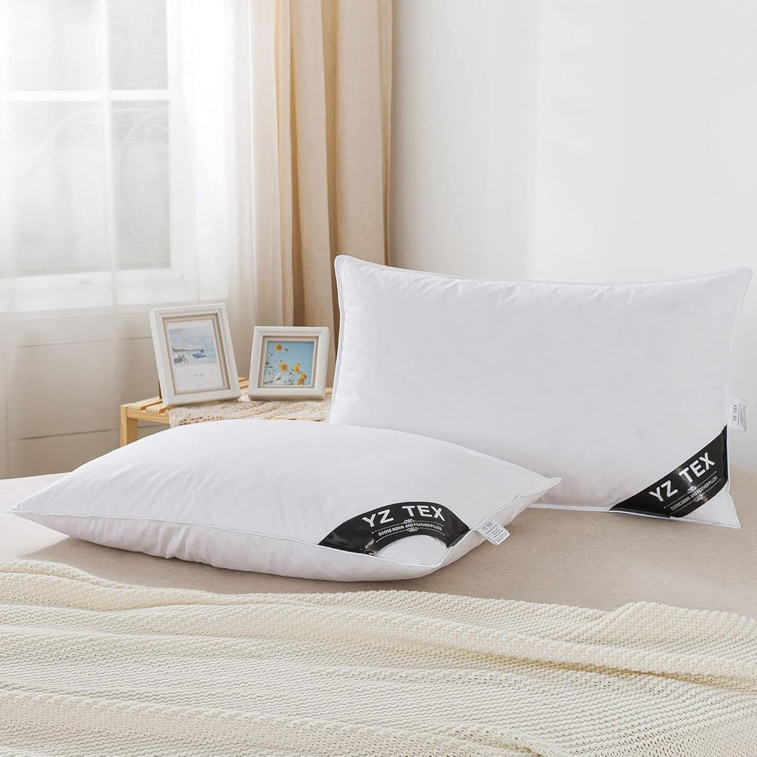 Gänsefedern und -daunen, 100 % Baumwolle, weich, Hotelqualität, 2 Stück 15% Down Pillows, 15% Down P