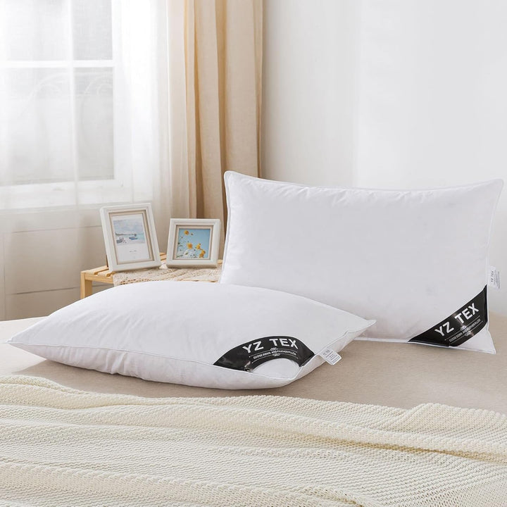 Gänsefedern und -daunen, 100 % Baumwolle, weich, Hotelqualität, 2 Stück 15% Down Pillows, 15% Down P