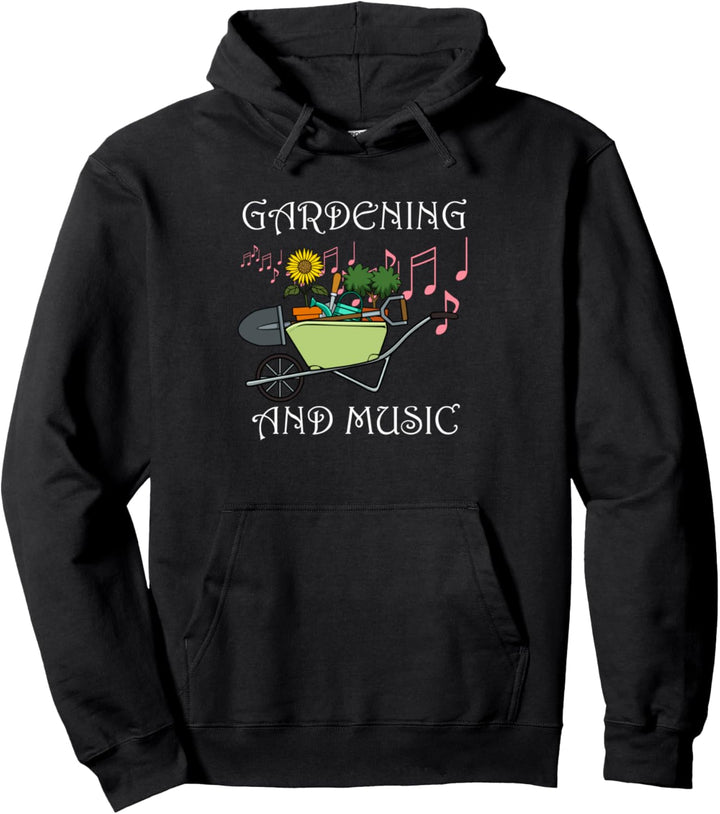 Musik und Gärtnern Ironisch Gärtner Pflanzen Pullover Hoodie