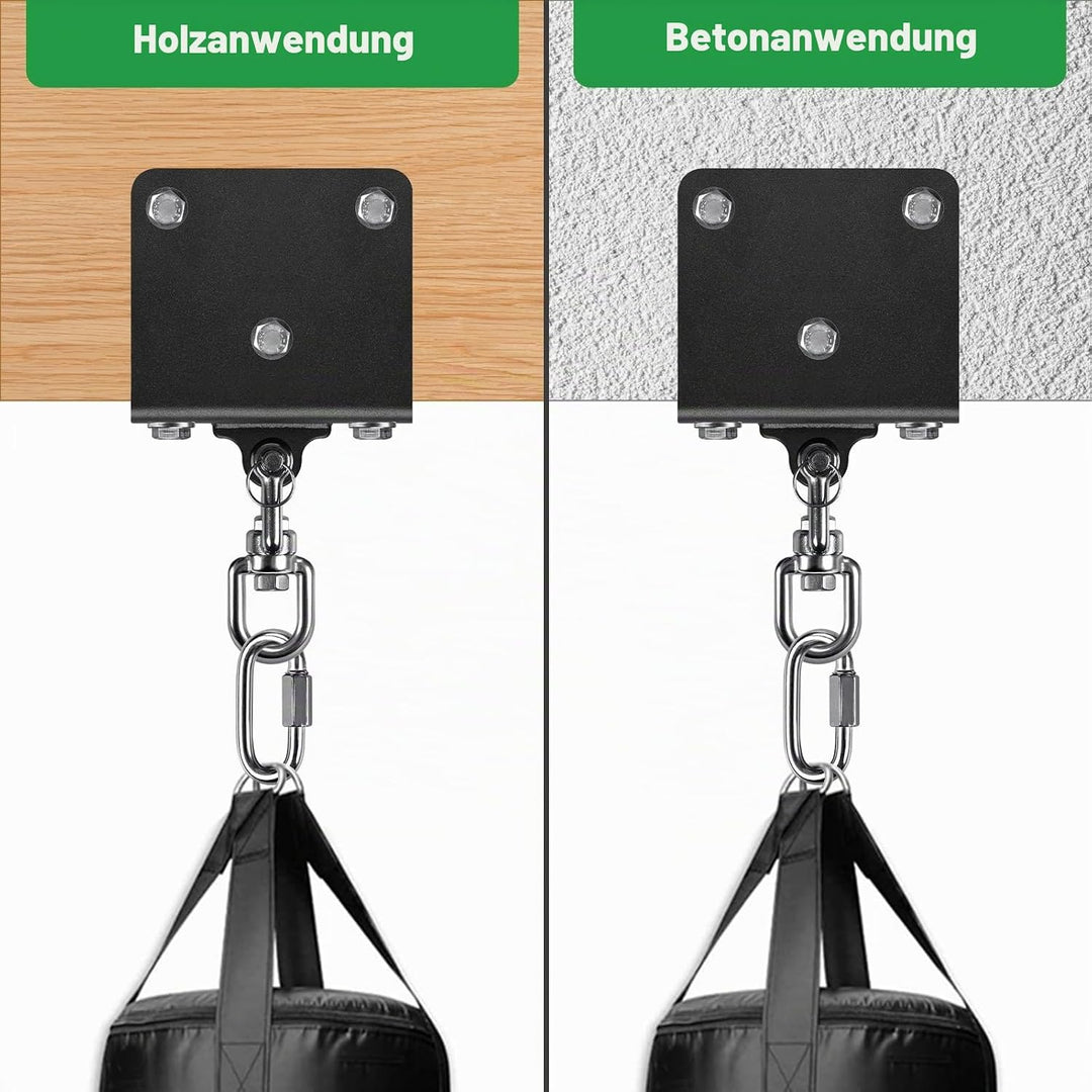 SELEWARE ELEWARE Boxsack Halterung Boxsack Aufhängung - 360° Arehbarer Schwerlast Deckenhaken 1000 L