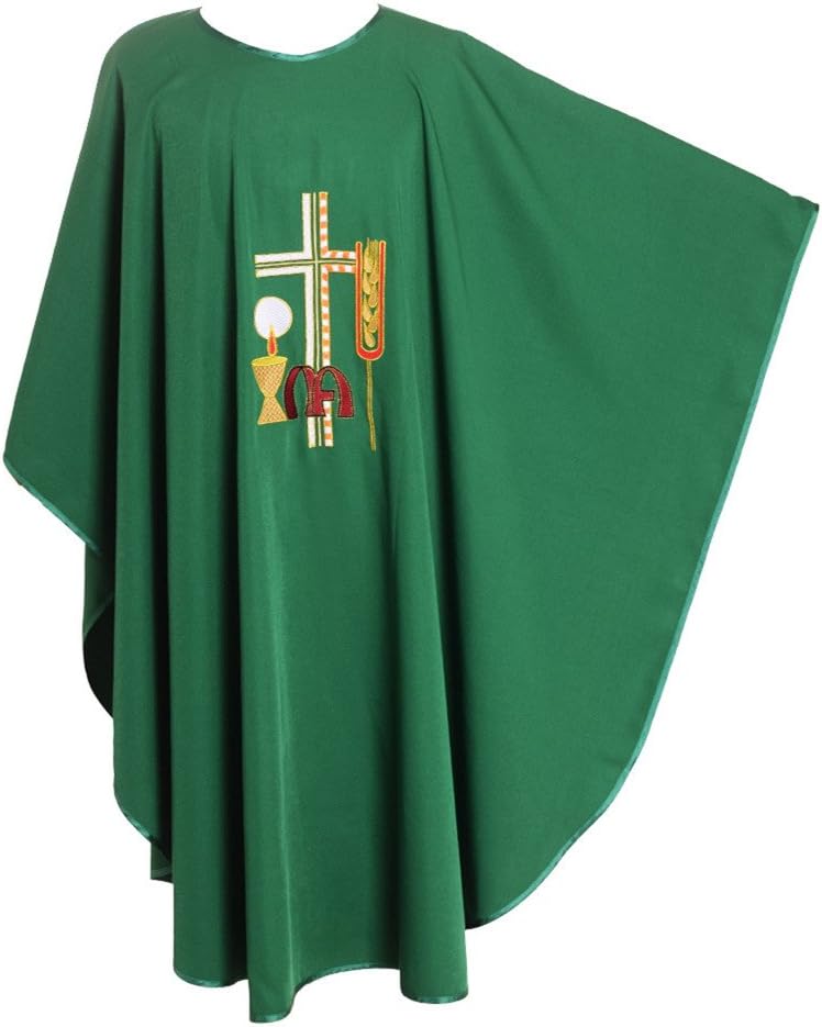 BLESSUME Priest Kasel Gewand bestickt vestments Altar Mass grün (Style