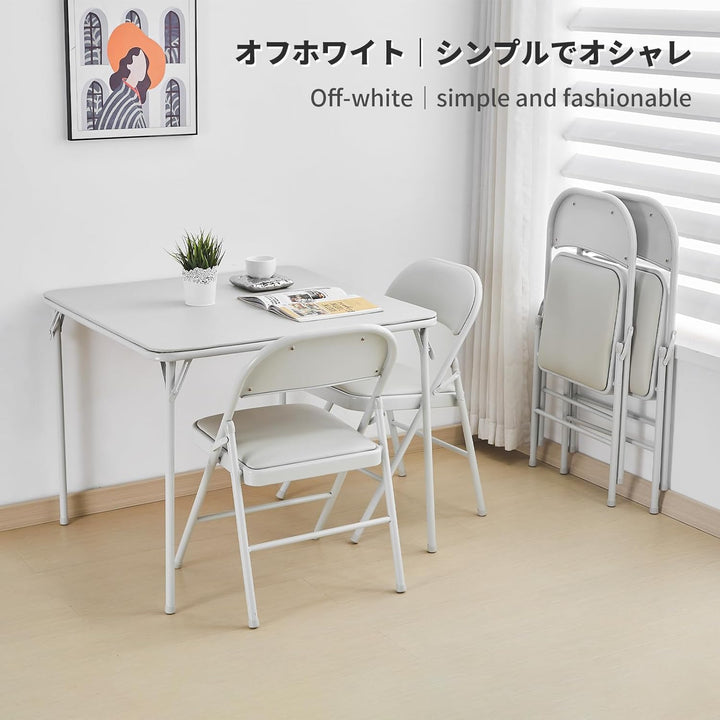 BOOSDEN Klapptisch, Weiss, Klappbar Tisch als Campingtisch, Gartentisch, Balkontisch, Esstisch, Falt