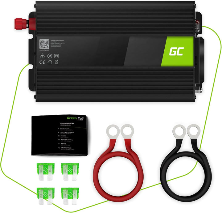 Green Cell® 1000W/2000W 12V auf 230V Volt kfz Spannungswandler Wechselrichter Power Solar Inverter D