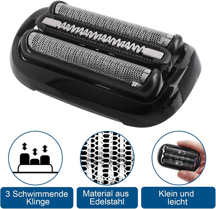 2PCS Ersatzkopf für Braun Series 5 53B Elektrorasierer – Einfaches Anbringen, sanfte Rasur, kompatib