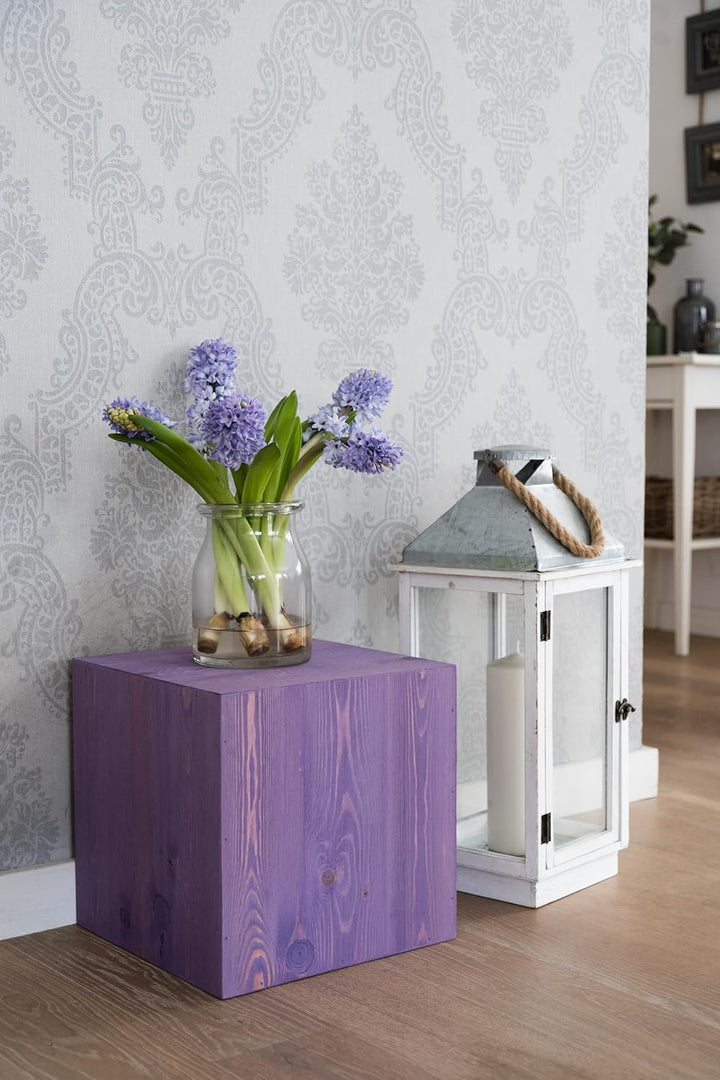 DECOKTIVO Pflanzenständer Holz, Vintage Holzdeko, Blumenständer, Blumenhocker, Holzblock, Dekosäule,