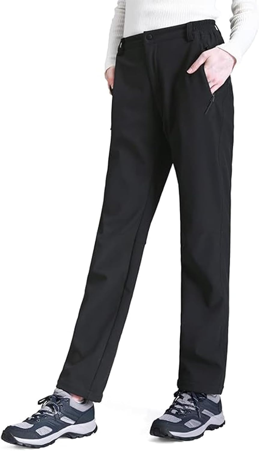 Ambayz Softshellhose Damen Wasserdicht Winddicht Fleece Gefüttert Outdoor Wandern Skihose Isolierend