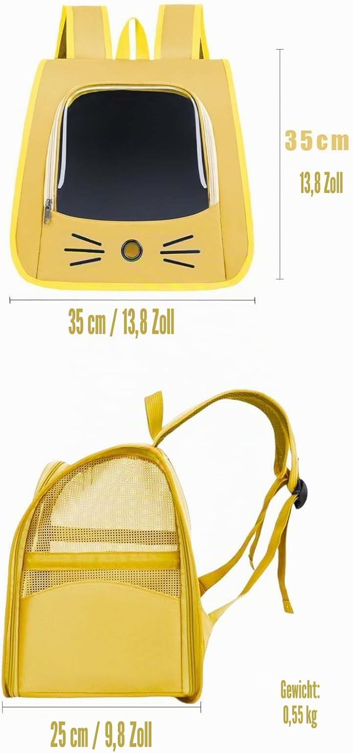 Tragbare und Faltbare Katzentasche,Atmungsaktive und Faltbare Haustier Rucksack,Katzenrucksack mit N