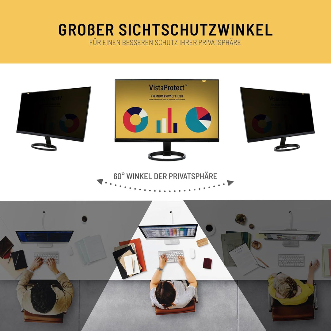 VistaProtect – Premium Blickschutzfilter, Privacy Filter Blickschutzfolie für Computermonitore (20.1