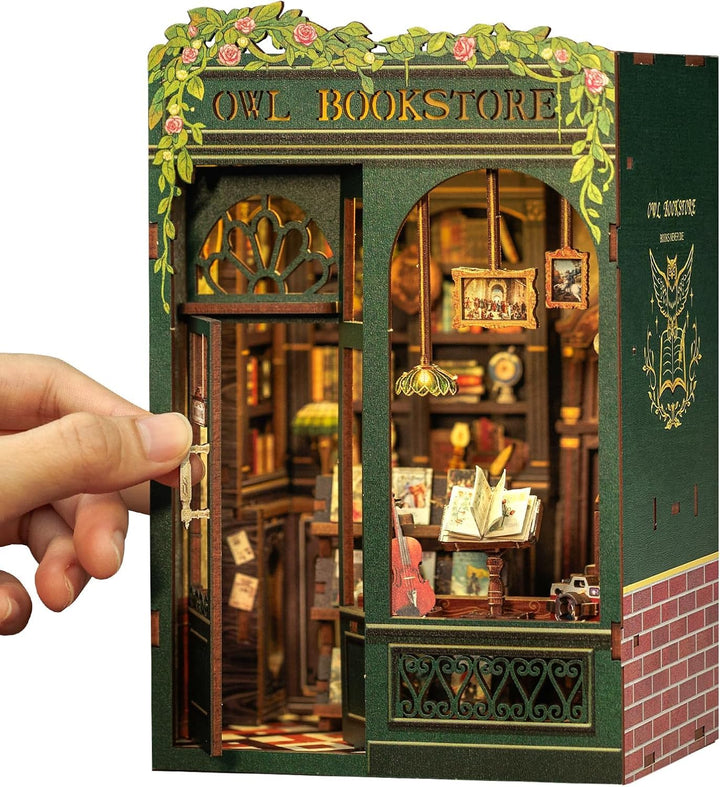 CUTEBEE Book Nook Kit - DIY Miniatur Haus Kit für Erwachsene, Jugendliche und Anfänger, DIY House Bi
