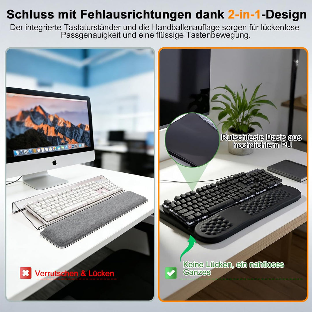 LIMOUS Handballenauflage Tastatur– 2-in-1 Memory-Schaum- Ergonomische Tastaturauflage,Handgelenkentl