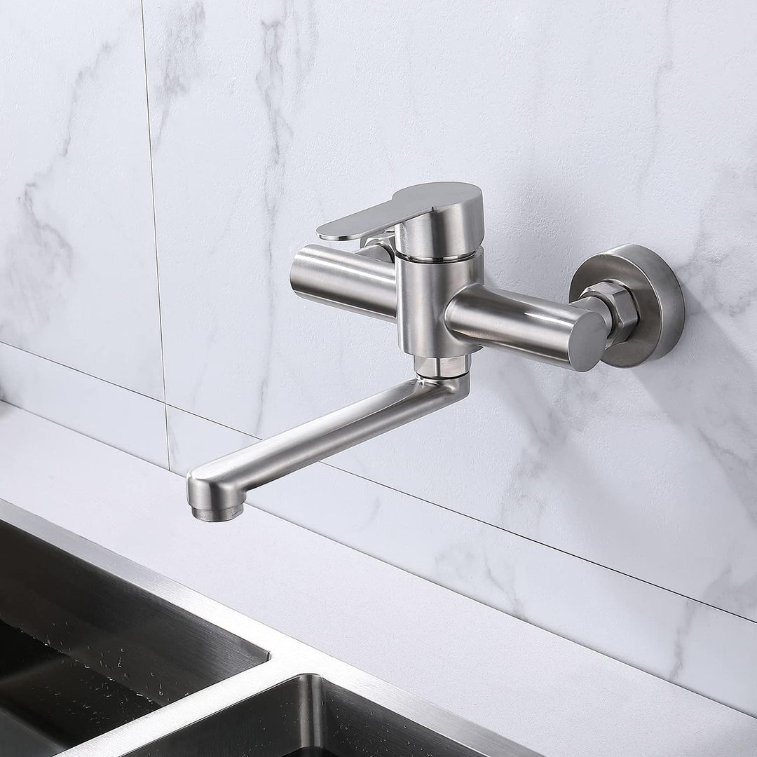 HomeLava Wand Küchenarmatur Wandarmatur Wandmontage Spültischarmatur Wasserhahn Einhebelmischer Misc